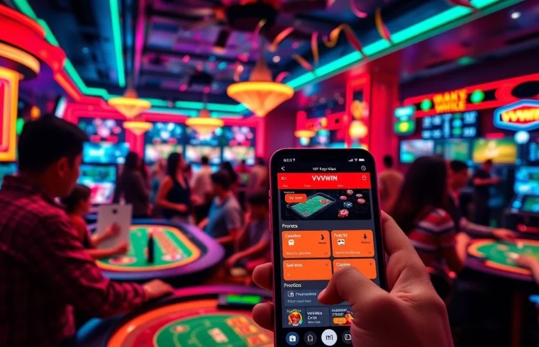 VVVWIN app interface showcasing excitement in online gambling