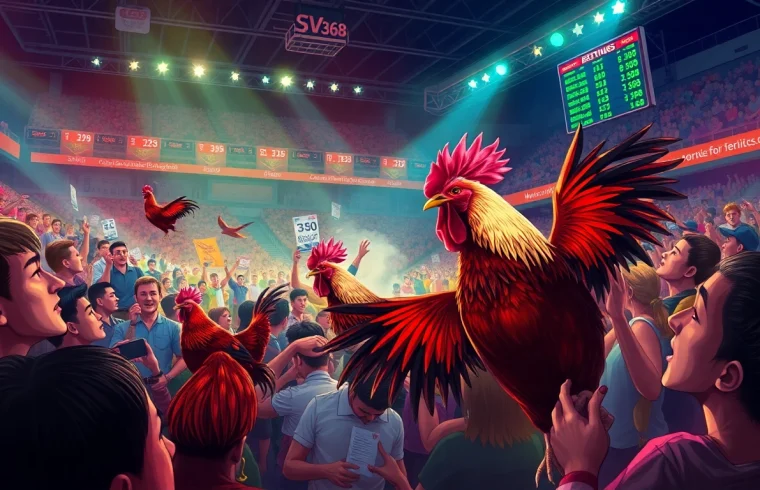 Exciting live cockfighting event at SV368 showcasing intense atmosphere and betting excitement.