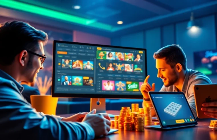 Players engaged in online gambling at vin777.gb.net, showcasing a dynamic gaming interface and thrilling scene.