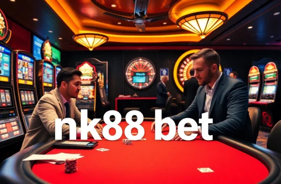 Engage with vibrant nk88 bet online gambling scene featuring lively poker and slot games.