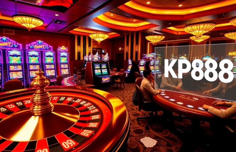 Exciting betting scene at kp88.bio featuring roulette and poker players.