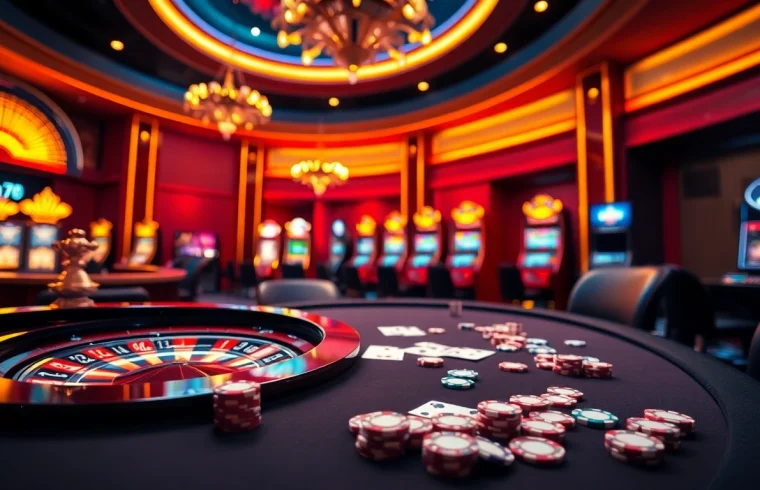 Experience the thrill of casino gaming with fun79 at an elegant roulette table.