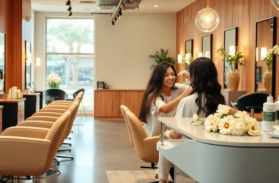 Stylists creating stunning hair transformations at the best hair salon san diego.