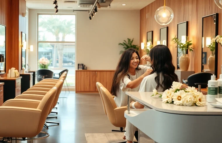 Stylists creating stunning hair transformations at the best hair salon san diego.