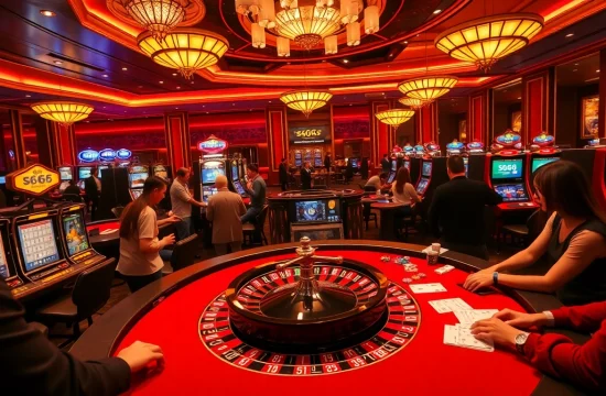 Experience an exciting gaming atmosphere with S666 Plus at the vibrant casino tables.
