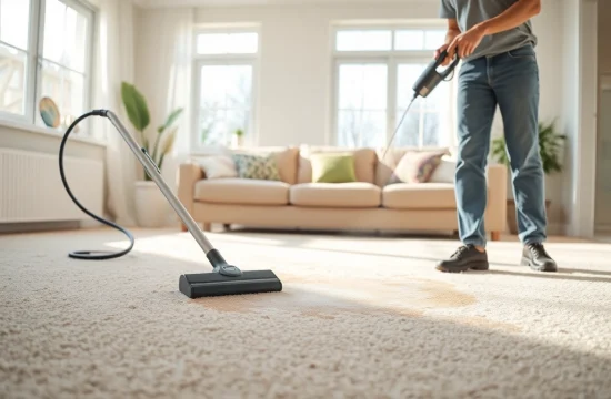 Professional pet odor carpet cleaning showcasing effective techniques in a bright living room.